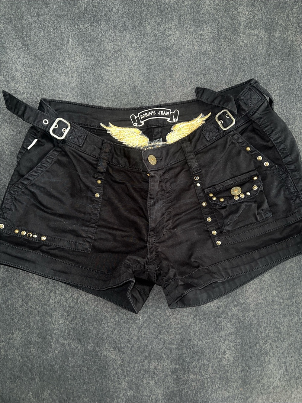 Robin's Jean Black Studded Shorts - 30